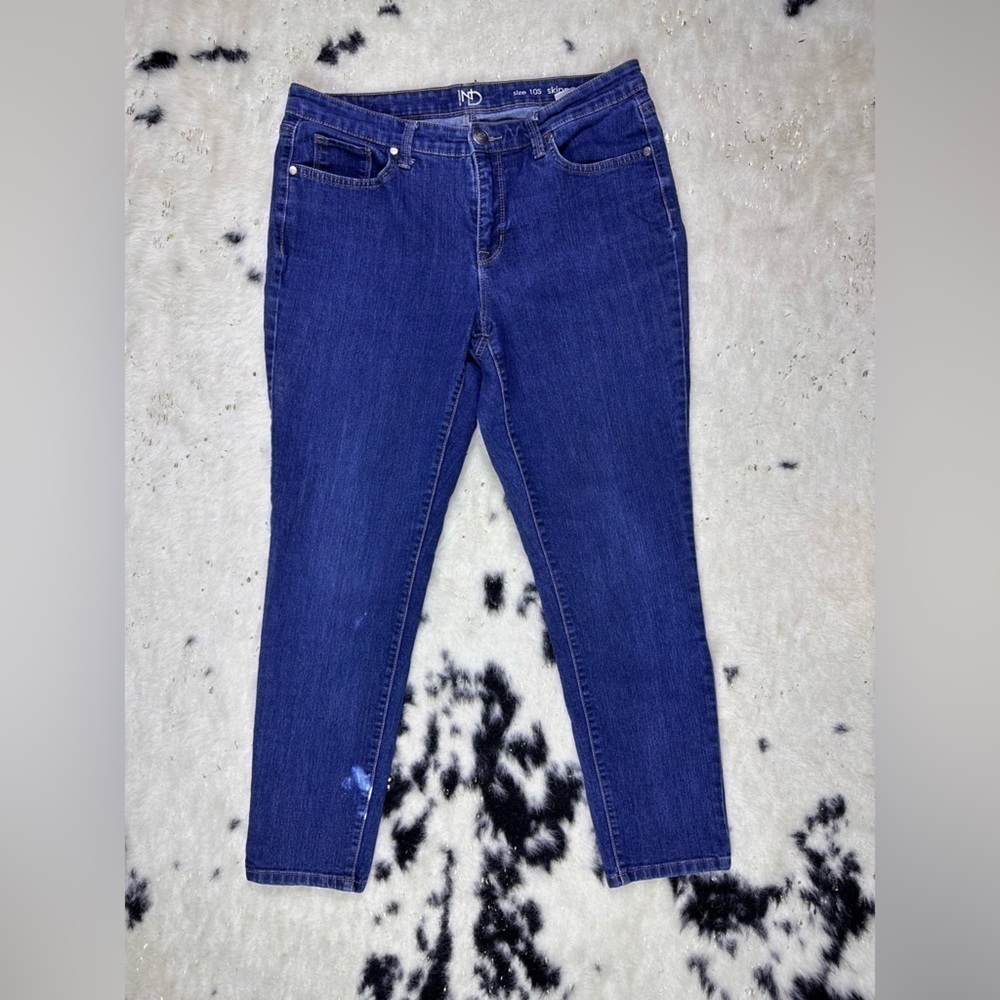 New Directions Dark Wash Mid Rise Skinny Denim Jeans Size 10 Short